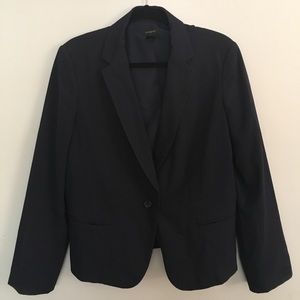 Ann Taylor Single Button Navy Blazer